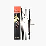 Eyebrow Pencil with Brow Brush Waterproof Automatic Brow Pen,Natural Long-lasting Cosmetic Tool 0.25g Grey -4#