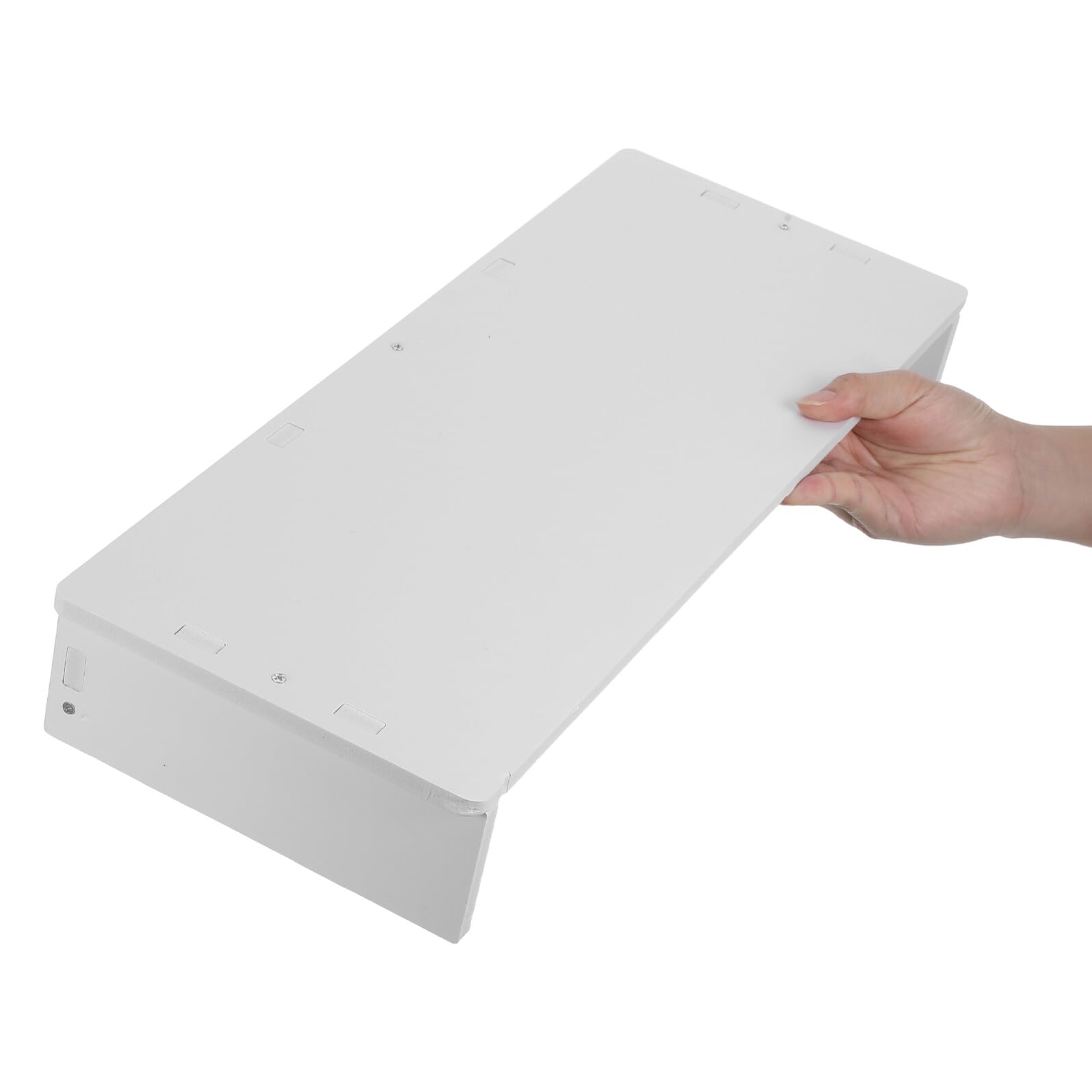 NUOBESTY Rialzo per Monitor Rustico Bianco a 2 Livelli in Legno Plastico | Ripiano Doppio, Superficie Rifinita, Uso su Scrivania Ufficio e Postazioni Gaming