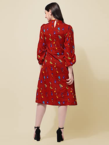 Image of OOMPH! Women's Pleated Knee-Length Dress