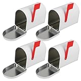 NIYANGLE 4 Stück Mini Briefkästen Weißblech Kompakt für Innen und Außen als Briefkasten für Valentinskarten Party-geldbox Hochzeitstisch-Organizer und Desktop-Mailbox