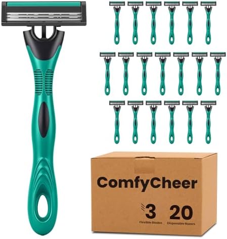 Amazon.com: Comfycheer 20 count Disposable Razors Blades for Men,3 ...
