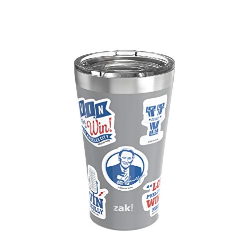 Zak Designs 18/8 Vacuum Insulated Stainless Steel Travel Press-In Lid and Splash-Proof, Includes Vin Scully Vinyl Personalized Design, Non BPA, 20oz Sticker Tumbler (VNSB-V790)