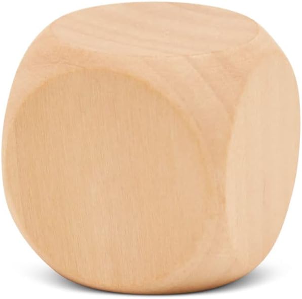 Blank Wooden Dice for Crafting and Games, 1.5 Inch Wood Blocks for Crafts, Pack of 3 Unfinished Small Wooden Blocks for Crafts, Small Wooden Cubes for Games & Party Decor, by Woodpeckers