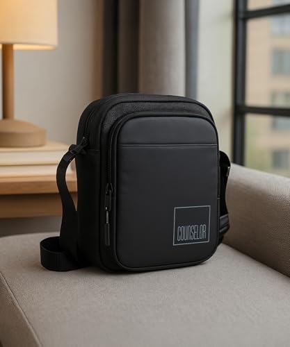 Image of COUNSELOR Sling Bag for Men and Women, Polyester Crossbody Bag, Adjustable Strap, Zipper Closure, Multiple Compartments, Lightweight Stylish Mini Side Bag for Daily Use, Travel & Commute LUNO