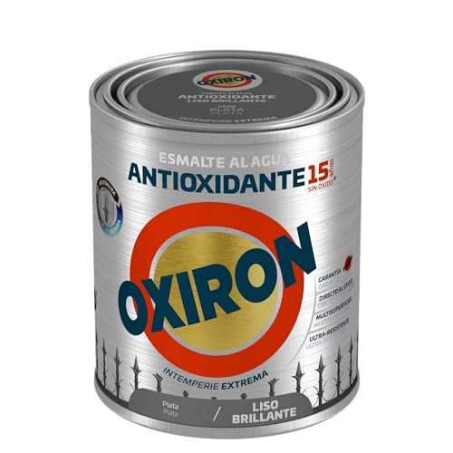 OXIRON Esmalte antioxidante al agua Liso Brillante Plata 750ml