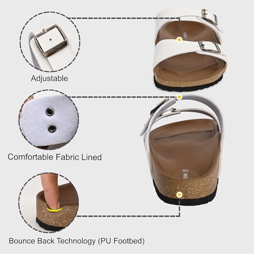 Image of Centrino Women's Berkin-Style Slip-On Sandals | Open Toe Design | Soft PU Footbed | Lightweight & Comfortable | Arch Support | On-Grip Sole | Casual Outdoor Wear (9223)