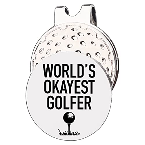 Viyzzx Funny Golf Gifts For Men Women Him Her, World’s Okayest Golfer Golf Ball Marker With Magnetic Hat Clip Stainless Steel, Novelty Golfing Gift For Birthday Christmas #TOP17