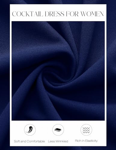 Image of DRESSTELLS Women's Cocktail Dress Summer Wedding Guest Party Vintage 3 /4 Bell Sleeve V Neck A-Line Dress