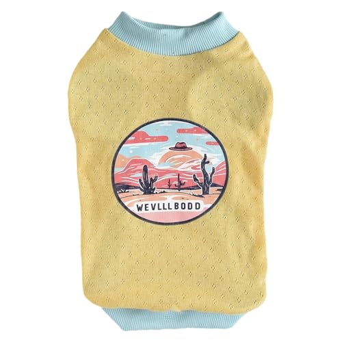 JPETTO中型犬 大型犬 夏服 メッシュ 犬服 シャツ 通気性 ペット服 ひんやり服 ドッグウェア タンクトップ 袖なし 犬用 涼やか UVカット 日焼き防ぐ 脱毛保護 お出かけお散歩25-H24033Sイエロー4XL