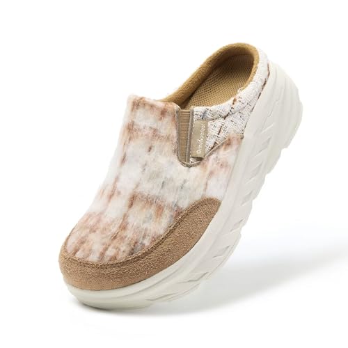 Gowalk Women's Orthopedic Diabetic Slippers 7.5 Brown/Beige