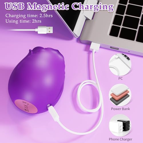 Image of Sucking Vibrator Rose Sex Toy,App Control Rose Toy Clitoral Vibrator for Women with 10 Mind-Blowing Modes, Clit Sucker Nipple Stimulating Toys for Oral Sex, Female Vibrator Couples Sex Toys, Purple