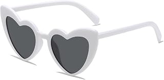 articulo Gafas de sol Blancas para mujer con Forma de Corazón, Estilo Vintage, Perfectas para bodas y Despedidas de Soltero/a.