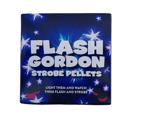 SpektaTek Firework Variety Pack Crackling Balls Strobe Pellets Spinners & Saucers with 4 Ice Fountain Candles (Flash Gordon Strobe Pellets - Contains 9 Pellets)