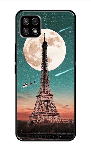 Image of Metal TPU Printed Back Cover for Samsung Galaxy F42 5G (Lovers Eiffel Tower) 360 Degree Protection | Camera Protection -25092024(AR)