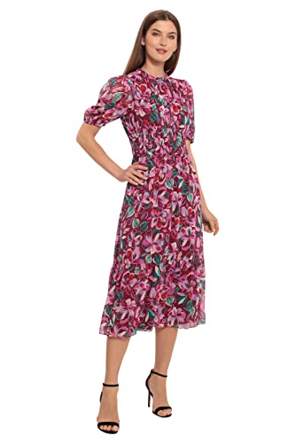 Image of Maggy London Women's Mock Neck Midi Fit and Flare