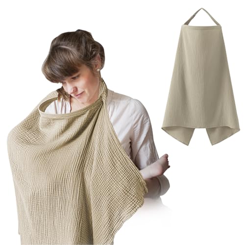 Tablier d'Allaitement, Darryy Couverture d'Allaitement en Coton, Cape Allaitement Bébé, 75 * 95cm, Voile d'Allaitement, Cache Allaitement, Écharpe...