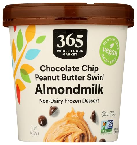 365 Everyday Value, Almondmilk Chocolate Chip Peanut Butter Swirl Non-Dairy Dessert, 16 Oz (Frozen)