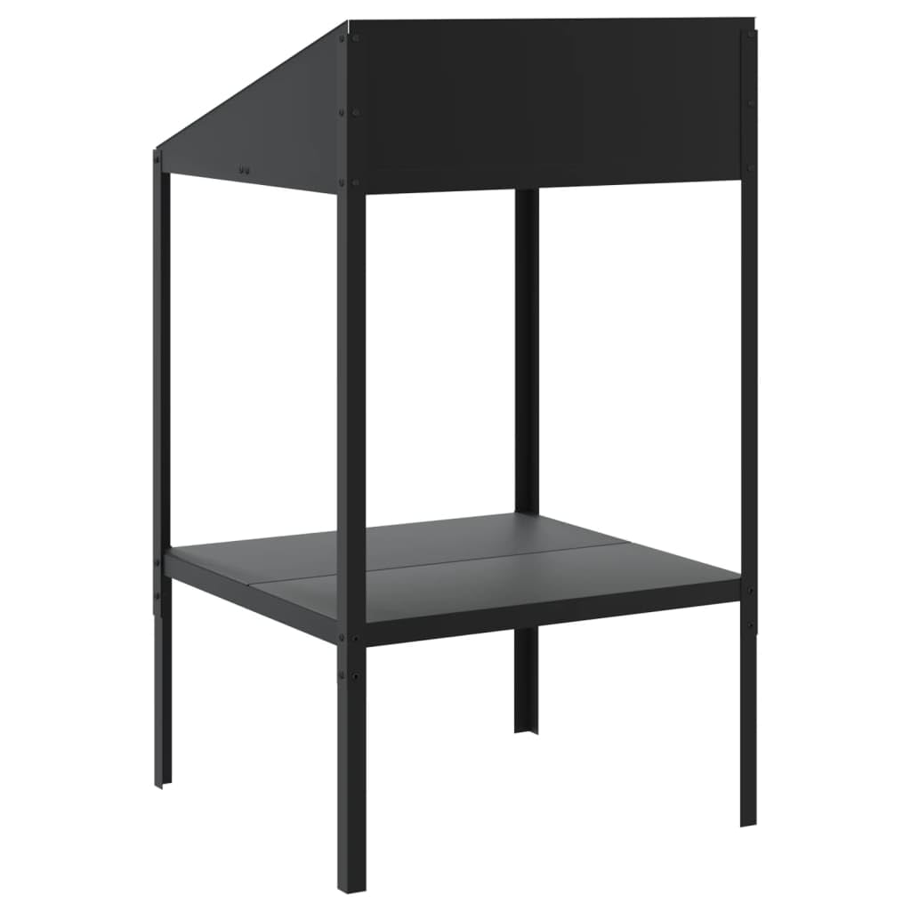 Support plante en acier galvanisé anthracite 56,5x54,5x100 cm avec 2 niveaux pour balcon jardin terrasse intérieur extérieur, tuteur palissage maintien croissance fleurs plantes grimpantes