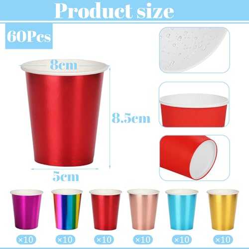 RONGZUBAT Disposable Party Paper Cups, Disposable Party Drinking Paper Cups for DIY Holiday,Picnic,Winter Cup Table Decorations — photo 2