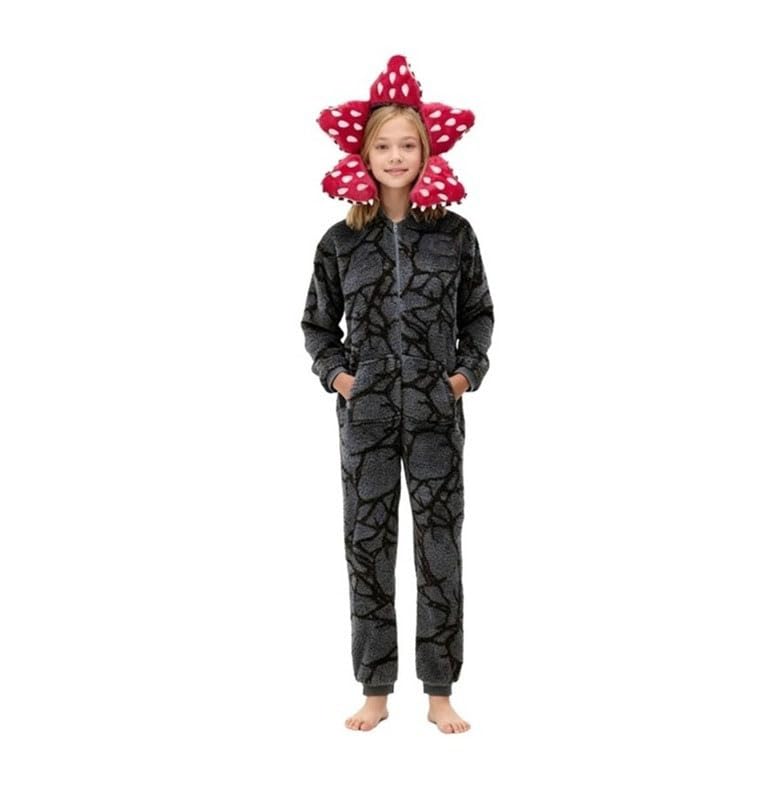 Genérico Unisex D-Demogorgon Onesie Pijamas Mono, Pijamas con Capucha 3D, Disfraces de Invierno de Lana for Cosplay, Albornoz de una Pieza de Navidad