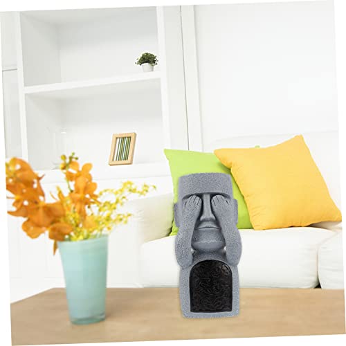 Tofficu Easter Island Stone Man Outdoor Decor Work Desk Decor Outdoor Statues Easter Island Garden Statue Face Head Planter Ancient Temple Decor Home Decoration Resin Crafts Statues Giant #TOP5