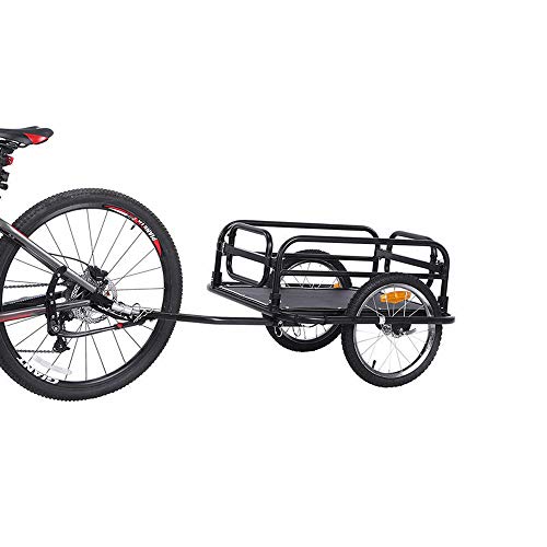 QWERTOUY 16inch Big Wheel Bicycle Trailer, Large Capacity Foldable Bicycle Cargo Trailer, Air Wheels Wagon for Outdoor Camping Sale