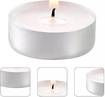 TEALIGHT 50 ADET, çaydanlık mumu, beyaz, 4 saat yanma süresi