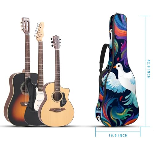 JRHEJTFZ Housse pour guitare acoustique de 1,9 cm d’épaisseur – Imperméable – Durable et élégant – Imprimé colombes de la paix – Blanc, Multicolore., 42.9×16.9×4.7 in, Motif imprimé tendance - Les Beatles, Paul McCartney, John Lennon, RIngo Starr, George Harrison JRHEJTFZ Housse pour guitare acoustique de 1,9 cm d'épaisseur - Imperméable - Durable et élégant - Imprimé colombes de la paix - Blanc, Multicolore., 42.9x16.9x4.7 in, Motif imprimé tendance – Image 6