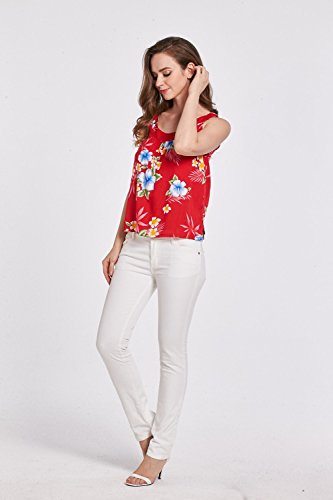 Image of Matchable Family Hawaiian Luau Men Women Girl Boy Clothes in Hibiscus Red