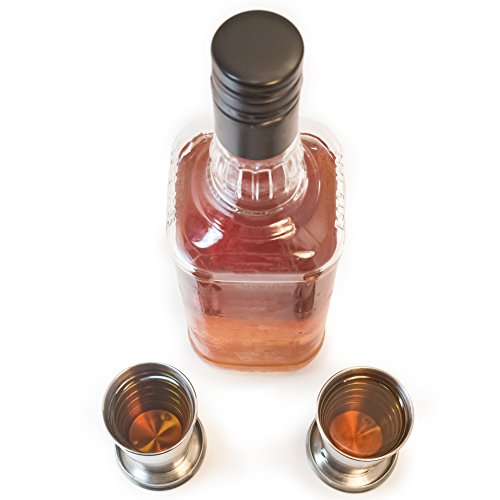Perfect Pregame Collapsible Shot Glass Set - 4 Pack Stainless Steel Shot Glasses - Expandable Shot Glass Set, Cool Drinking Accessories - 2.5 Fluid Oz Each - No Lids #TOP4