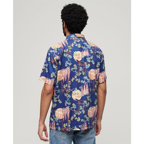 Superdry Para Hombre. M4010353A Camisa Hawaiana Marino (Xxl), Casual, AlgodóN, Manga Corta - 2