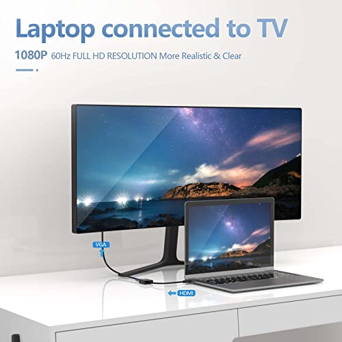 Weduda Hdmi To Vga Adapter (Male To Female) With 3.5Mm Audio Port, 1080P Active Converter For Computer, Desktop, Laptop, Pc, Monitor, Projector, Hdtv #TOP3