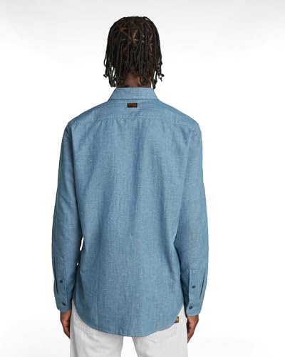 G-STAR Men's Marine Slim Long Sleeve Shirt Mehrfarben (Niagara/Milk D24963-D914-H052) S – Ansicht 2