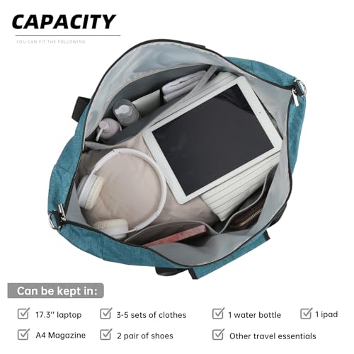 Travel Duffel Bag for Women Men,Sports Tote Gym Bag With Wet Pocke,Foldable Carry on Luggage Bag,Blue4