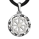 925 Sterling Silver Pagan Pendant Necklace - Wiccan Strong Health Protective Amulet Talisman - Ancient Slavic Energy Symbol Molvinets - Viking Norse Jewelry for Men Women - Handmade