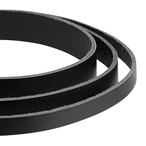 Auroris - Lederband flach schwarz Breite wählbar 3/4/5/8/10/15/20/25/30/35/40 mm (Breite 25mm / Länge 1m)