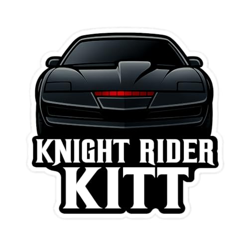Knight Rider KITT Car Sticker - Retro TV Show Vinyl Decal for Laptops, Cars, and More Revised (2.75" x 2.75")