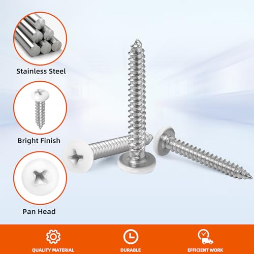 Mewudecor PHS.W06.34-100 #6 X 3/4 Inch Pan Head Wood Screws, Sheet Metal Screws Self Tapping Screws, Stainless Steel 18-8 thumb #3