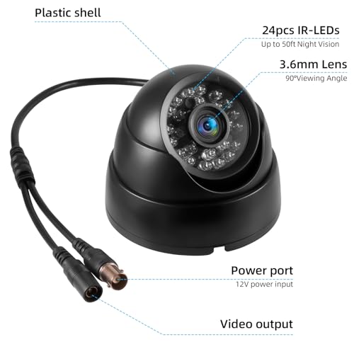 Image of Fuers 2Pack 1080p Dome Security Cameras for Wired Security Cameras System,2MP Surveillance CCTV Camera Outdoor /Indoor,Night Vision, ABS Housing Cam for 1080P Analog Surveillance DVR