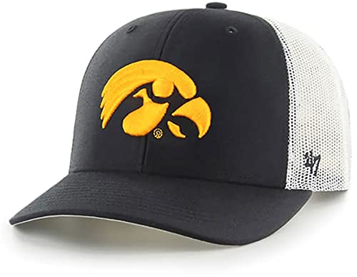 '47 Iowa Hawkeyes Mens Womens Trucker Adjustable Snapback Black Team Color Logo Hat