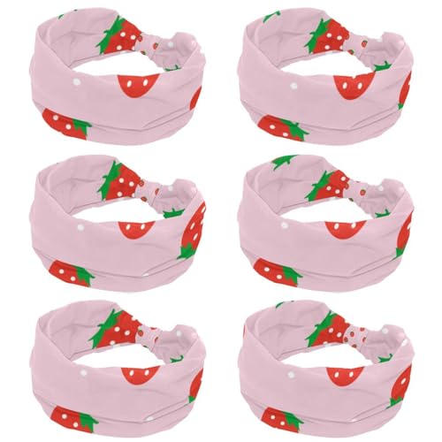 Bandeaux fraises pour le yoga et le sport quotidien en lot de 6
