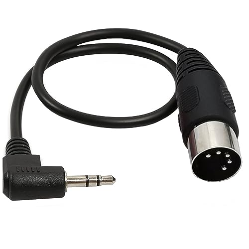Câble MIDI DIN 5 broches mâle TRS 3,5 mm angle droit pour clavier maître noir
