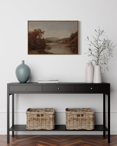 Image of ARPEOTCY Vintage Framed Canvas Wall Art, 20x30 inch, Fall Large Landscape Wall Decor for Living Room, Rustic Painting for Bedroom, Framed Art Prints, for Office