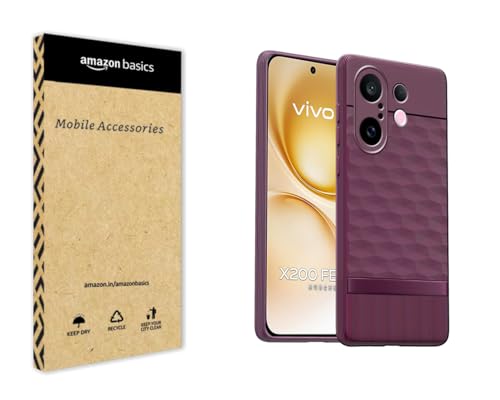 Image of amazon basics TPU Soft Back Cover for Vivo X200 FE 5G | Full Camera Protection | Flexible Shockproof Back Case for Vivo X200 FE 5G (Purple)