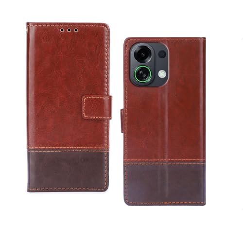 Image of amazon basics Oppo K13 Turbo 5G Flip Cover | Card Pockets Wallet & Stand | Flip Cover for Oppo K13 Turbo 5G (Tan and Coffee)
