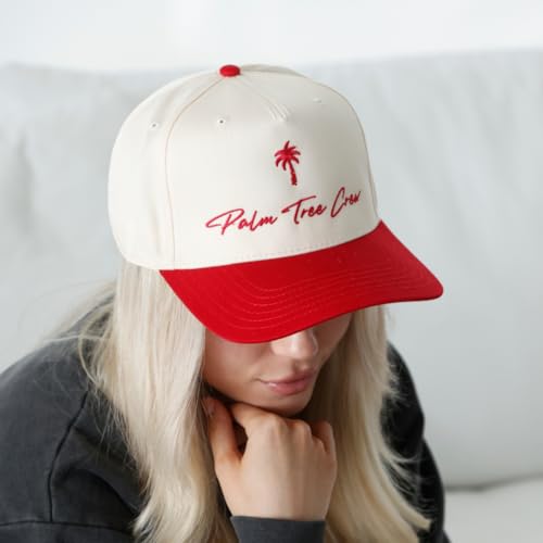 Image of Palm Tree Crew Men's Adjustable Snapback Embroidered Logo Crew Hat