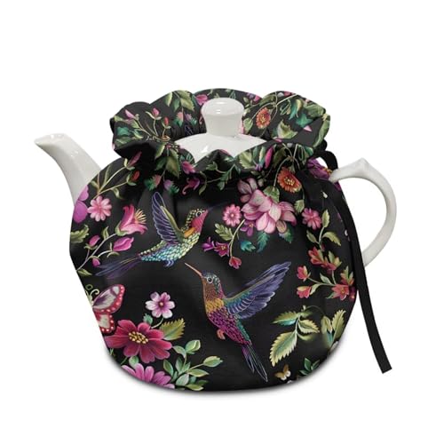 Image of Hummingbird Teapot Cosy, Easy to Clean Breakfast Warmer Tea Pot Protective Dust Cover Insulation and Keep Warm, Home Kitchen Thanksgiving Decor