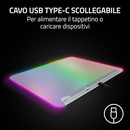 Firefly V2 Pro Phantom White - Tappetino per mouse da gioco completamente illuminato Chroma RGB - Superficie micro-testurizzata - Base antiscivolo - Hub USB - 360x278mm | Edizione Phantom White - Mousepad - Immagine 4