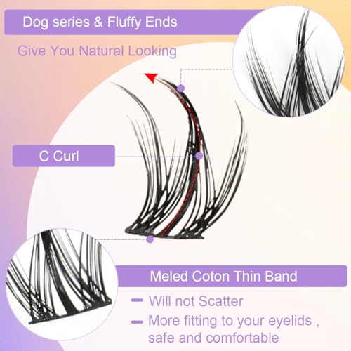 Image of MAYCREATE 100PCS Wispy Lash Clusters Natural Eyelash Clusters C Curly Fairy Cluster Lashes with Spikes Eyelashes DIY Lash Extension Natural Look Wispy Manga Lashes at Home