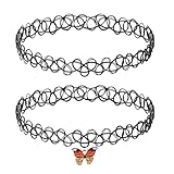 WQEDVN 2 PCS Black Chokers Necklaces for Women, Black Neck Choker, Tattoo Choker Necklace Set for Woman Girls, For Women Teen Girls Kids